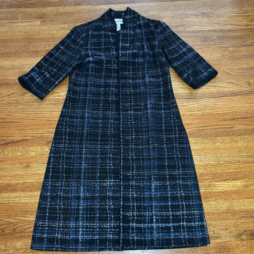 Joseph-Ribkoff blue/black long jacket size 12